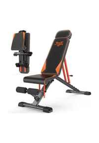 HOME FITNESS CODE - Verstellbare Hantelbank mit Widerstandsbändern, Schnellverstellung und Klappfunktion für Training - schwarz