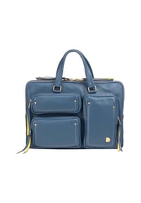 DuDu Pocket - Pocket Aktentasche Leder 36 cm Laptopfach - denim blue