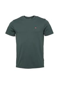 NAPAPIJRI - Herren T-Shirt - SALIS, Small Flag, Rundhals, Regular Fit, Baumwolle, einfarbig - Dunkelblau