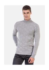 CIPO & BAXX® - Pullover mit kariertem Strickmuster, CP241 - BLACK