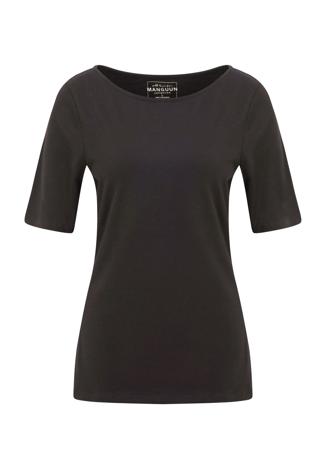 MANGUUN collection T-Shirt, U-Boot-Ausschnitt, Halbarm, für Damen  
