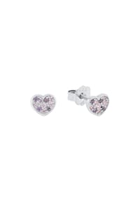 Prinzessin Lillifee - Ohrstecker für Mädchen, 925 Sterling Silber, Zirkonia synth. | Herz - Lila