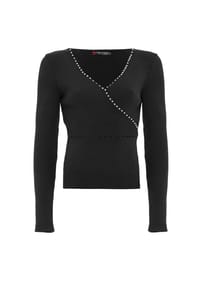CIPO & BAXX® - Pullover WP207 mit Perlen-Besatz - BLACK