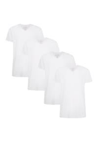 Bamboo basics© - Damen T-Shirt KATE, 4er Pack - Unterhemd, Rundhals, Single Jersey - Grün