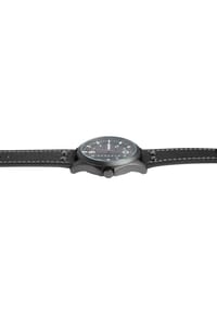 RAPTOR Raptor - Herren Quarz Armbanduhr Damir mit Lederarmband - 3 ATM - Mineralglas - schwarz