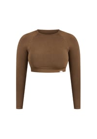 SMILODOX - Crop Longsleeve Bethy - Braun