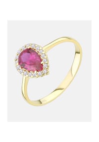 VANLERÉ - Cluster Ring, mit Rubin, 375 Gelbgold - gold