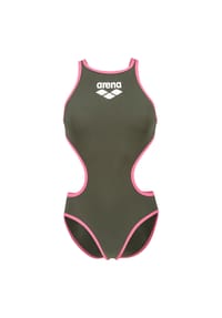 arena - Badeanzug One Biglogo, breite Träger, für Damen - 691 DARK SAGE-PINK