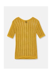 MADELEINE - Luftiger Sommerpullover mit Ajour-Muster - ingwer