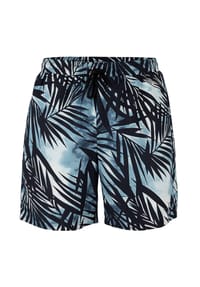 ROADSIGN® australia - Herren Badeshort Palm Break Badehose mit Allover Print und Innenslip, funktional und stylisch, für Strand, Pool und Urlaub geeignet - grün/weiss/grau