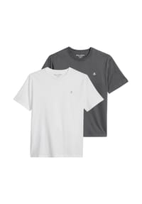 Marc O'Polo - Herren T-Shirt, 2er Pack - Kjer, Rundhals, Regular Fit, Baumwolle - Dunkelblau/Weiß