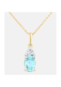 Diamant L'eternel - Kette mit Anhänger, mit Blautopas, 375 Gelbgold - gold