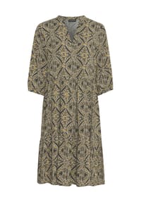MANGUUN collection - Volantkleid, knielang, für Damen - ABSTRCT PRNT GREEN