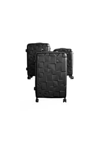 ALMINA® - Almina 3 Tlg. Koffer-Set Hartschale mit 4 Rädern - Schwarz OneSize