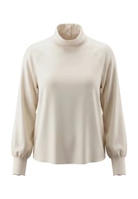 zero - Satinbluse mit Stehkragen - Fir Green