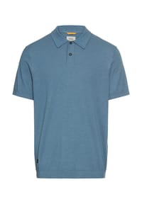camel active - Leichtes Strick-Polo aus reiner Baumwolle - Steinblau