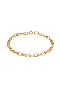 KUZZOÍ - Armband Herren Gliederkette Oval Massiv Basic 925 Silber - Gold