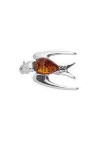 OSTSEE-SCHMUCK® - Brosche , Schwalbe , Silber 925/000 - silber