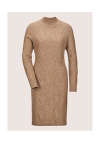 MADELEINE - Strickkleid mit Zopfmuster - caramel / melange