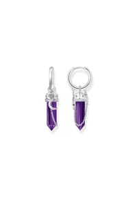 Thomas Sabo Cosmic Amulet - Creolen mit Anhänger mit imitiertem Amethyst - silberfarben