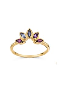 carolin stone - Ring 925/- Sterling Silber 3 Amethyst - gelb