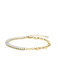 Adelia's - Damen Edelstahl Armband 18,5 cm + 4 cm goldfarben mit funkelnden Similisteinen - gold