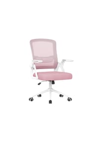 Rattantree - Drehbarer Bürostuhl mit klappbaren Armlehnen & Lendenstütze, ergonomisch, für Homeoffice, Rose - grau
