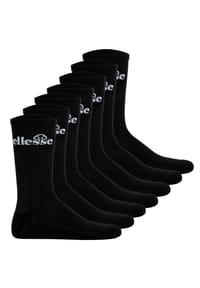 ellesse - Unisex Sport-Socken, 7 Paar - Trego Sport Sock, Crew Socks, Tennis, Ripp-Bündchen, Logo - Schwarz