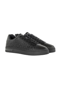 ARMANI EXCHANGE - Herren Sneaker - London, Saffiano-Logo-Prägung, Kunstleder - Schwarz