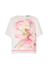 BETTY BARCLAY - Schlupfbluse mit Rippbündchen - Patch Cream/Rosé