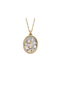 FOSSIL SUTTON - Fossil Damenkette Sutton Shaky Glitz Anhänger Mond Stern Edelstahl goldfarben, JF04893710 - Gold