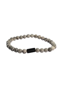 Adelia's - Herren Edelstahl Armband Kugelarmband schwarz mit Perle und Jaspis - schwarz