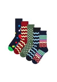 HAPPY SOCKS - Unisex Socken, 5er Pack - Motivsocken, Kurzsocken, Baumwolle - Filled Optic
