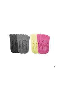 MUNADUNA - 4er-Pack Yoga-Zehensocken mit Doppelkreuz Zehensocken,Anti-Rutsch,Elastisch - Bunt Mix