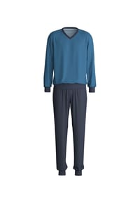 CALIDA - Herren Bündchen-Pyjama Nightwear Xtra - danube blue