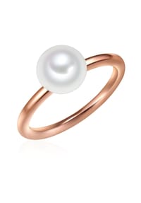 VALERO PEARLS - Damen Ring aus 925/- Sterling Silber in Roségold mit Süßwasser-Zuchtperle - roségold