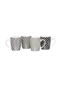Ritzenhoff & Breker Kaffeebecher Takeo 350 ml 4er Set schwarz-weiß TAKEO