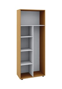 VCM. - Holz-Besenregal | 6 Fächer | Maße: . 70 x H. 178 x T. 40 cm | Putzschrank Regal | ohne Türen - Vandol - Buche