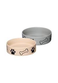 Ritzenhoff & Breker Futternäpfe Mika Dog ø 18 cm 2er Set beige-grau - MIKA - beige-grau