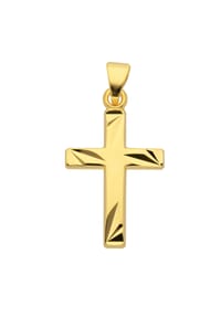 Adelia's - Damen Gold Schmuck 585 Gold Kreuz Anhänger - gold