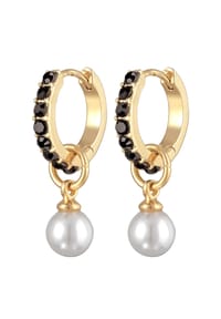 elli. - Ohrringe Creolen Kristalle Glasperlen Elegant Farbe Gold - Gold