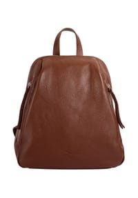Samantha Look - City-Rucksack Echt Leder, Made In Italy - cognac