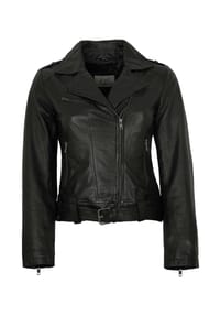7eleven - Damen Lederjacke Bikerjacke Lammnappa schwarz - schwarz