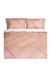 COFI - Moderne Bettwäsche mit Reißverschluss in Reflection Design - Rosa 135 x 200 cm