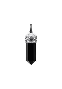 Thomas Sabo REBEL CRYSTAL - Anhänger schwarzer Onyx in Kristallform Silber - silberfarben
