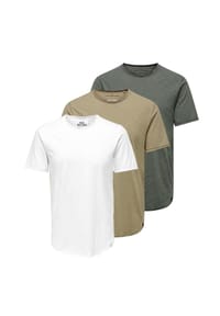 ONLY & SONS - T-Shirt 3er Pack ONSBENNE - Beige / schwarz / weiß