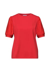 STREET ONE STUDIO - T-Shirt, Loch-Stickerei, für Damen - 10000 WHITE
