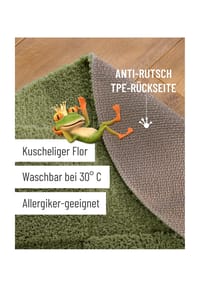 WECONhome Badteppich Davie - Hoch-Tief-Effekt - Badteppich - anthrazit grau