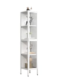 VCM. - Glasvitrine stehend | Vitrine Glas mit ESG-Sicherheitsglas | Maße ca. H. 160 x B. 30 x T. 35 cm | Standvitrine Glas | Modern und platzsparend | Glas Vitrinenschrank – Floka XL - 