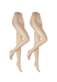 Hudson - Simply Shine Feinstrumpfhosen, 2er-Pack, leicht glänzend, für Damen - 0010 TEINT